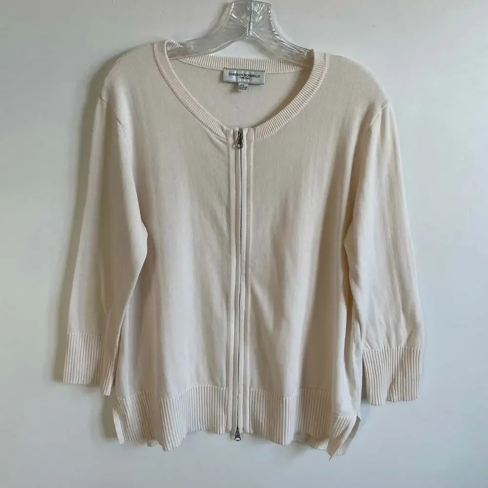 Carolyn Donnelly The Edit Cream Zip Through Cardigan
